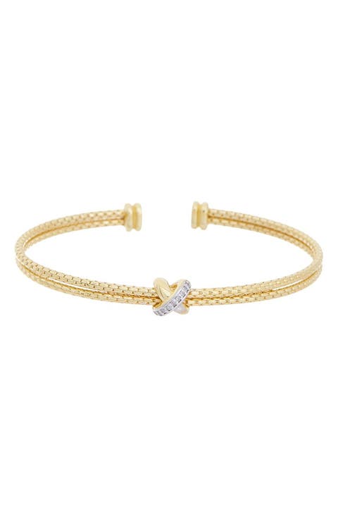 Diamond Mesh Knot Cuff Bangle