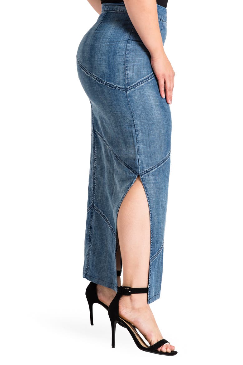 Paulina Maxi Pencil Skirt, Alternate, color, DARK BLUE
