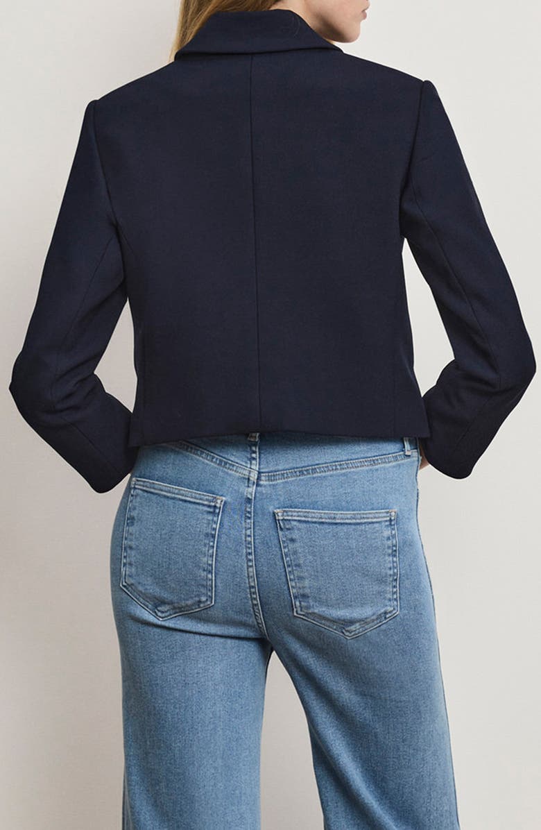 Veronica Beard Ismena Jacket with Removable Scarf & Sleeve Cuffs, Alternate, color, Navy