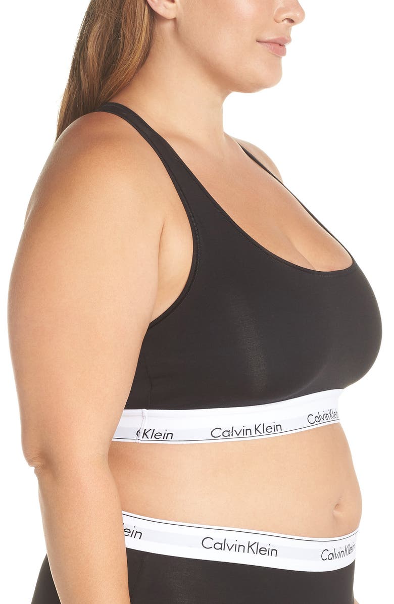 Calvin Klein Modern Cotton Blend Racerback Bralette, Alternate, color,