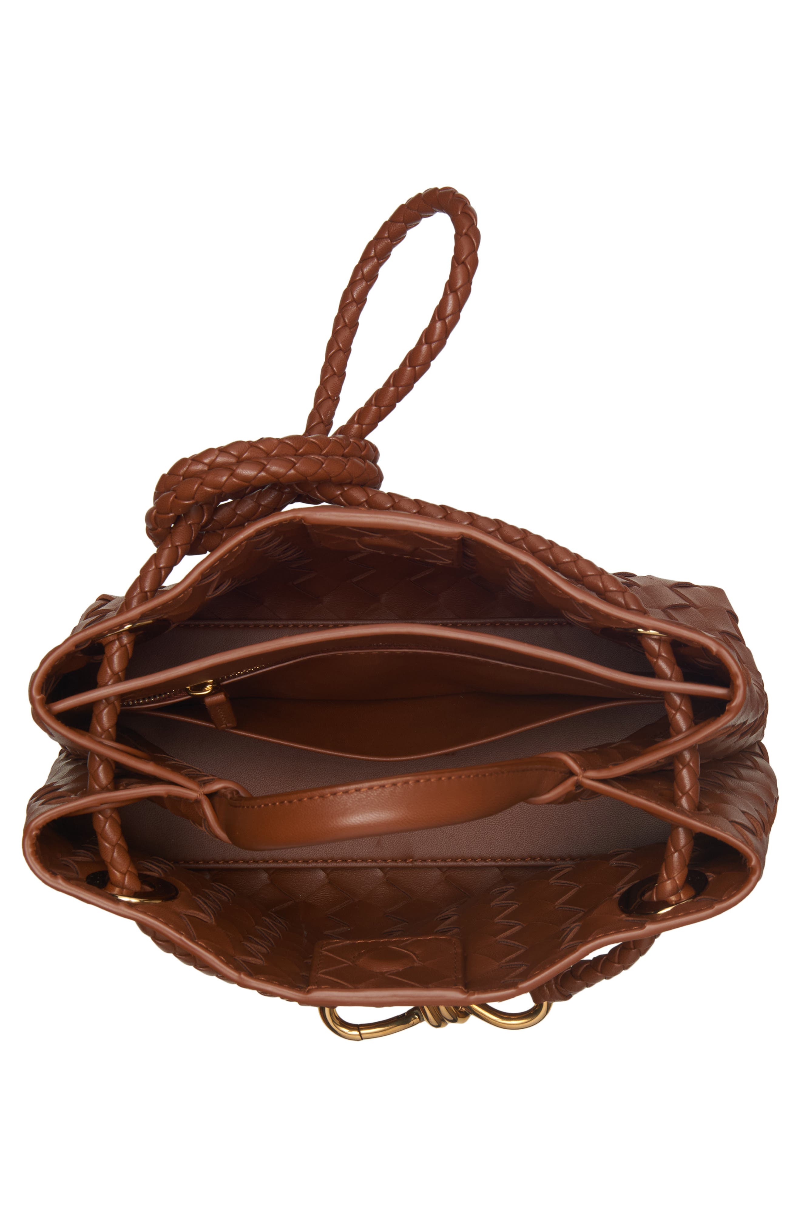 Small Andiamo Intrecciato Shoulder Bag, Alternate, color, 2385 TANNIN-MB-TANNIN