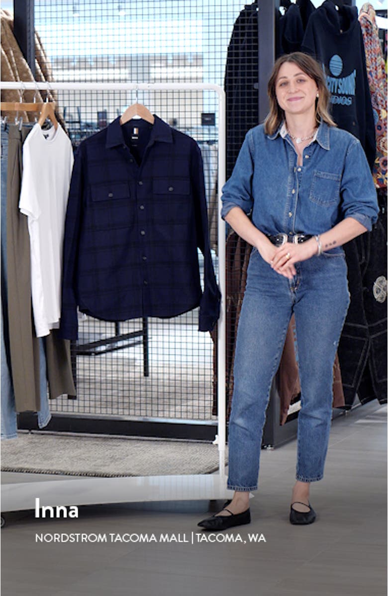 Owen Shadow Check Button-Up Overshirt, sales video thumbnail