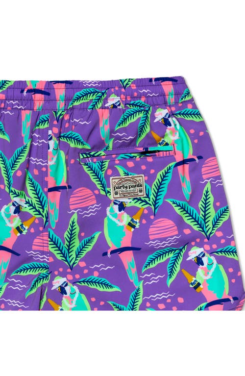 Party Pants Nice Birdie Sport Swim Trunks In Orchid