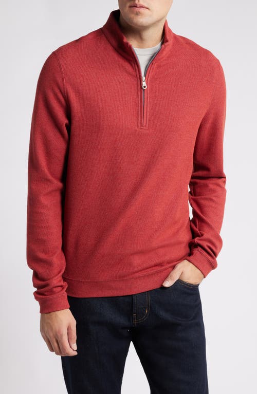 Scott Barber Stretch Quarter Zip Top in Brick 