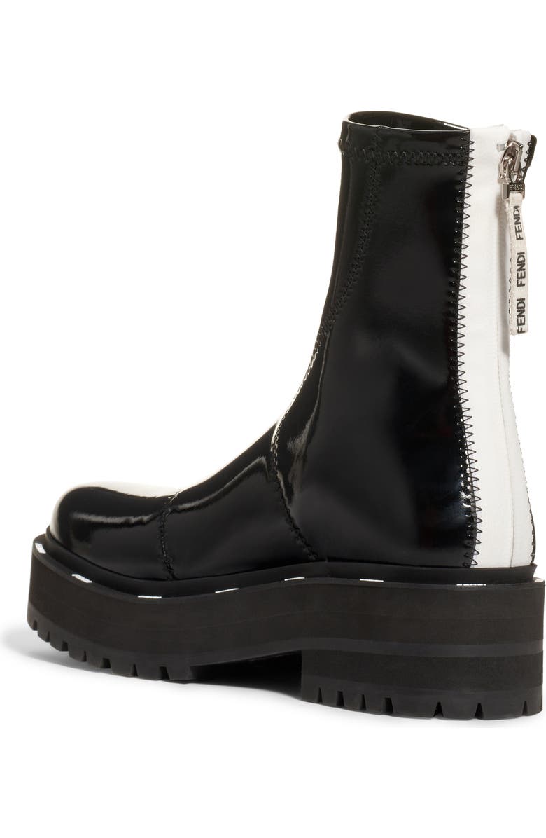 Fendi Zip Patent Combat Boot, Alternate, color,