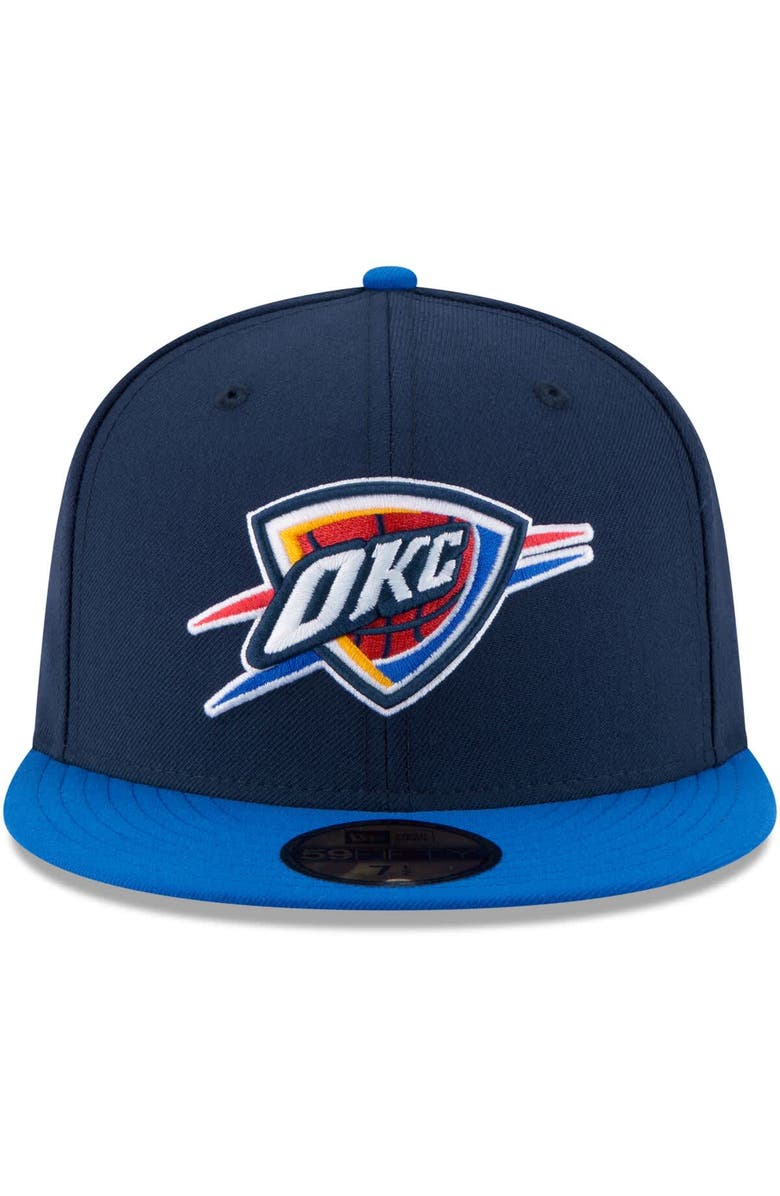 New Era Men's New Era Navy/Blue Oklahoma City Thunder 2025 NBA Finals Champions Side Patch Two-Tone 59FIFTY Fitted Hat, Alternate, color, Navy