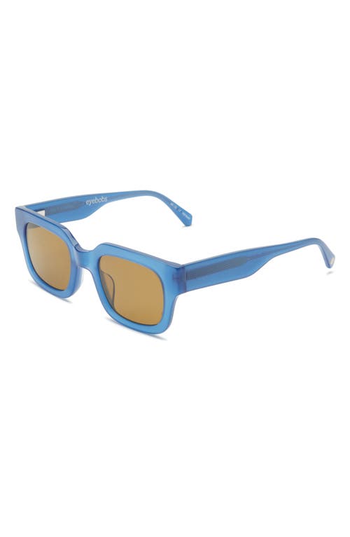Eyebobs Square Off 47mm Small Polarized Sunglasses In Sapphire Blue/brown