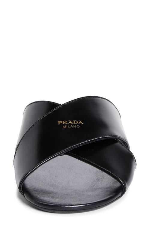 Prada Crisscross Slide Sandal