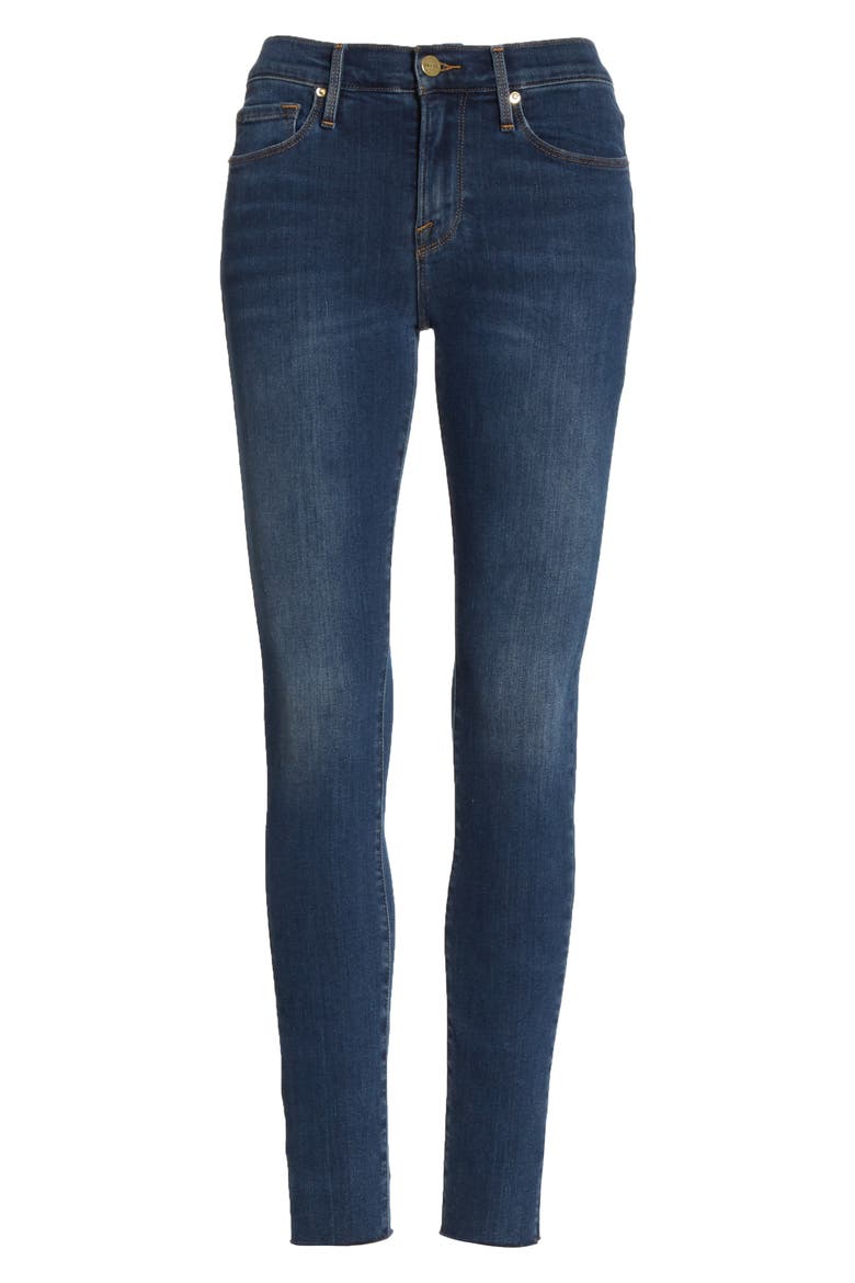 Le Skinny de Jeanne Slit Rivet Raw Hem Ankle Jeans, Alternate, color, FAYETTE
