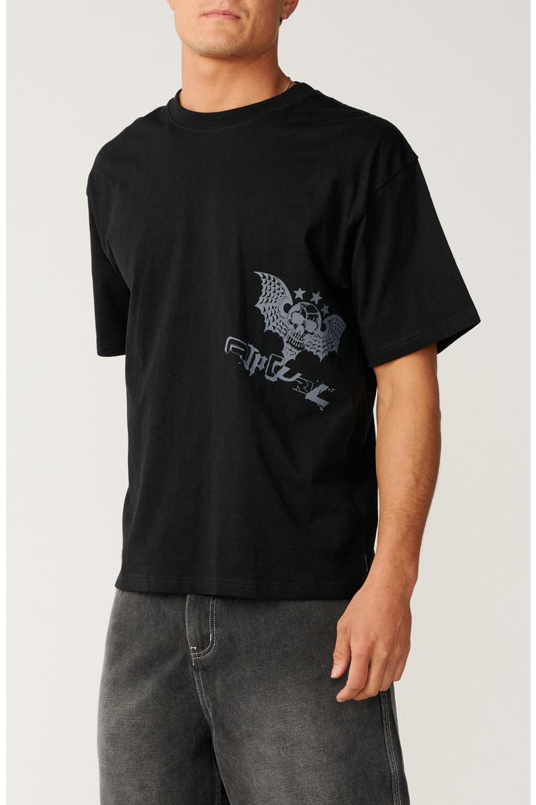 Archive Skull Cotton Graphic T-Shirt, Main, color, BLACK
