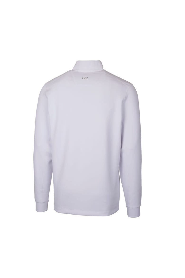Men's Cutter & Buck White Georgia Bulldogs Alumni Logo Traverse DryTec Stretch Quarter-Zip Pullover Top, Alternate, color, White