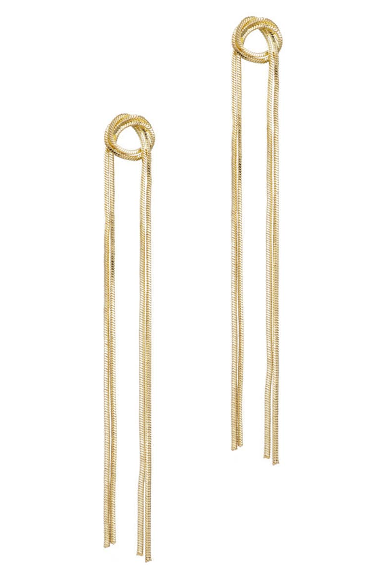 Knotted Rope Chain Drop Earrings, Main, color, GOLD