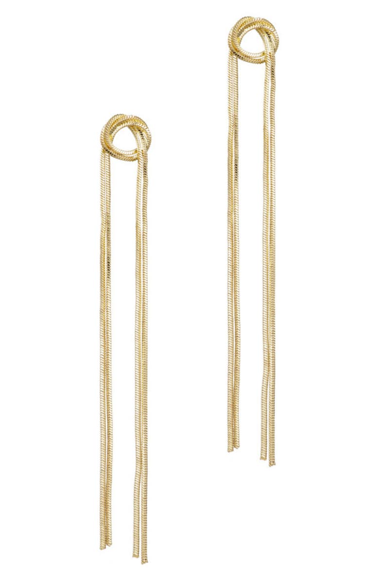 Adornia Knotted Rope Chain Drop Earrings, Main, color, Gold