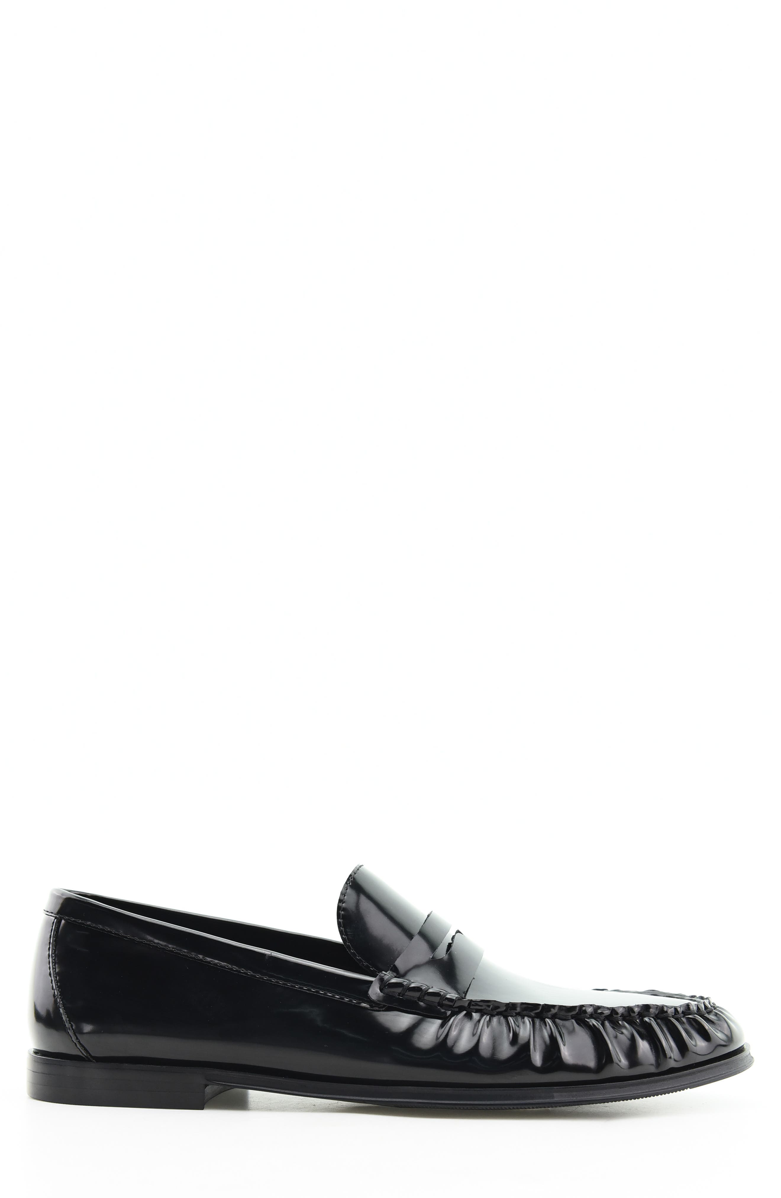 Tinto Faux Leather Penny Loafer, Alternate, color, BLACK