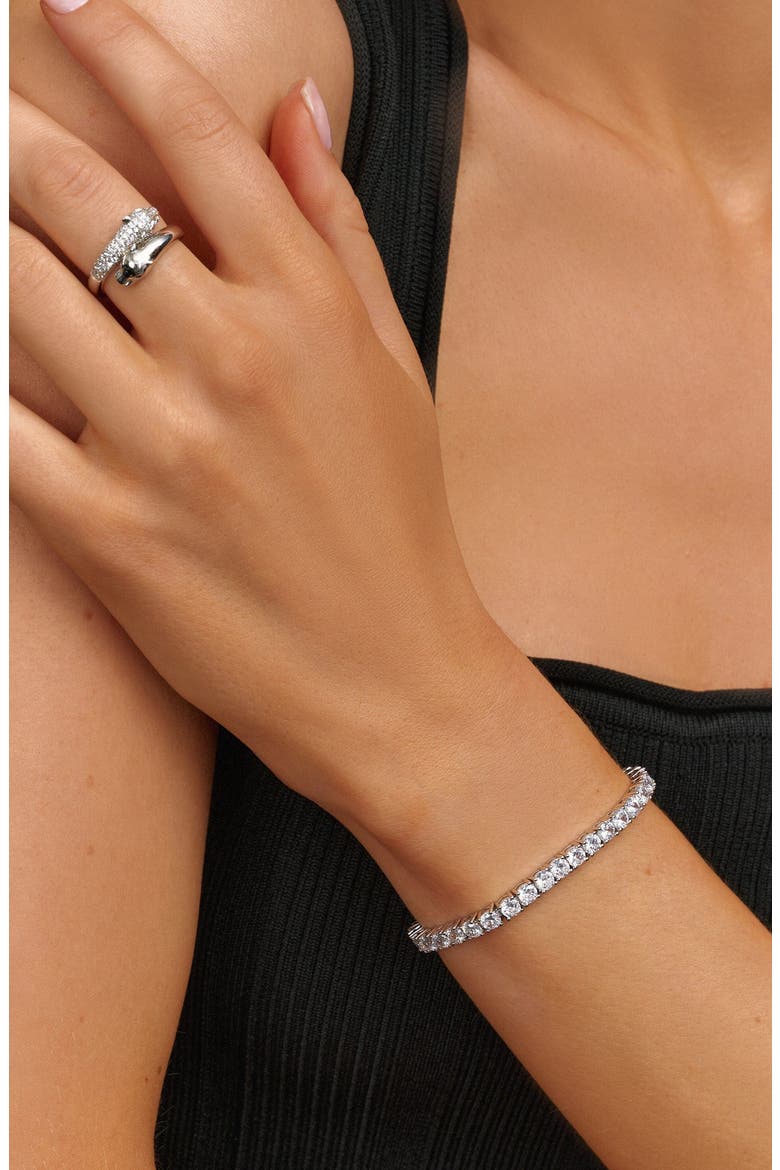 Silver Tennis Bracelet, Alternate, color, Silver