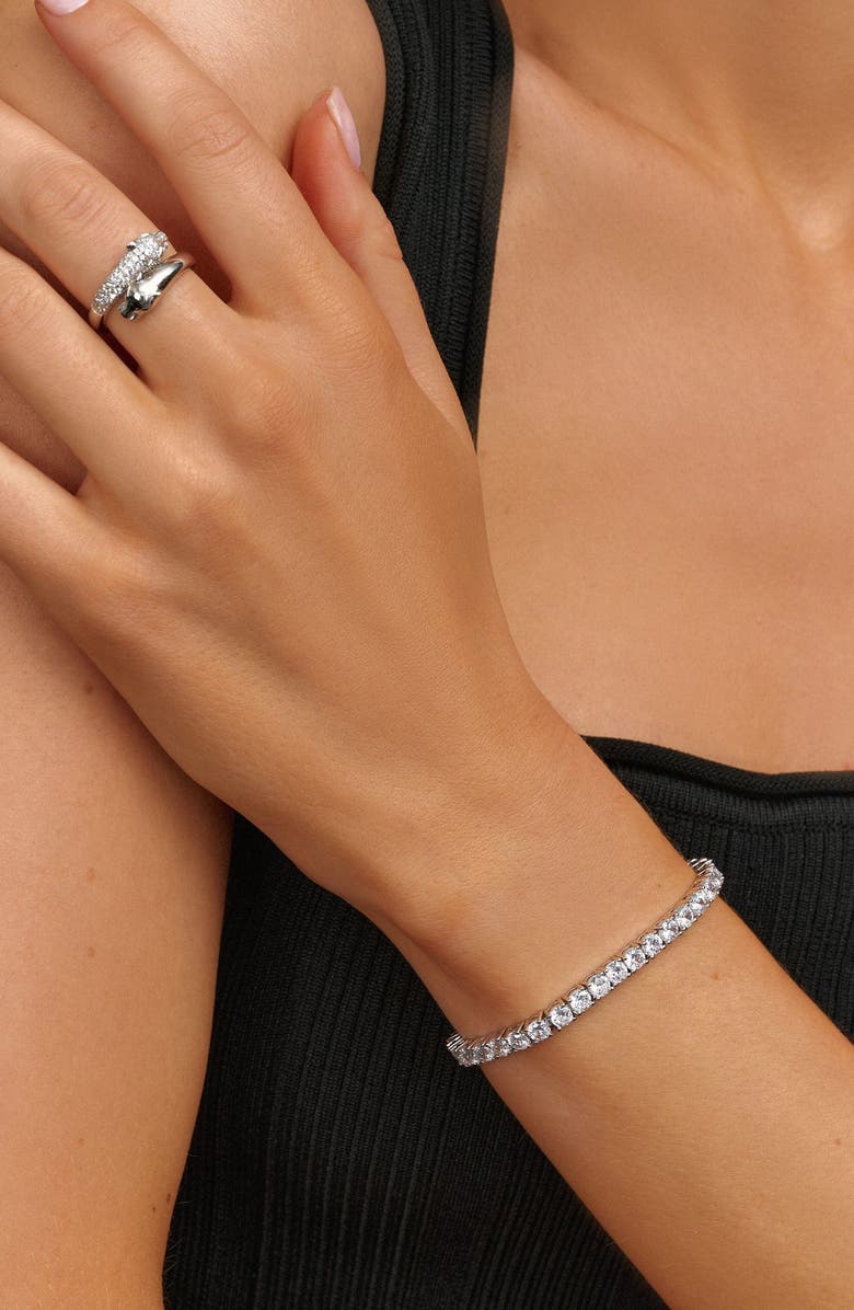 Nialaya Silver Tennis Bracelet, Alternate, color, Silver