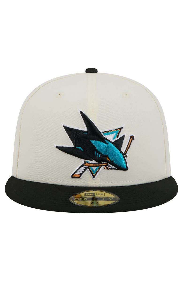 New Era Men's New Era  White San Jose Sharks Chrome Two-Toned 59FIFTY Fitted Hat, Alternate, color, 
