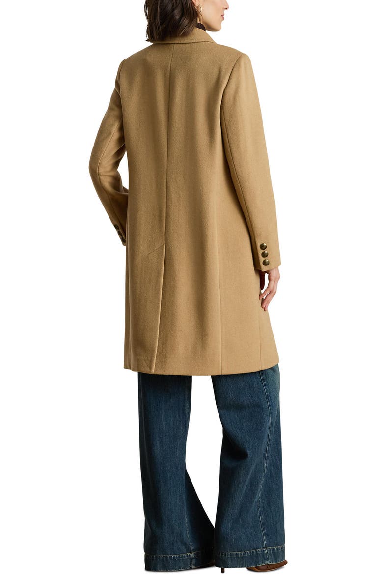 Lauren Ralph Lauren Logo Patch Wool Blend Jacket, Alternate, color, Camel