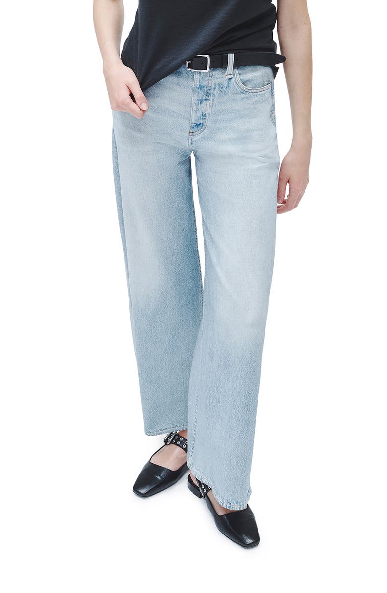 rag & bone Miramar Sofie High Waist Ankle Wide Leg Terry Sweatpant Jeans, Main, color, Meadowblue
