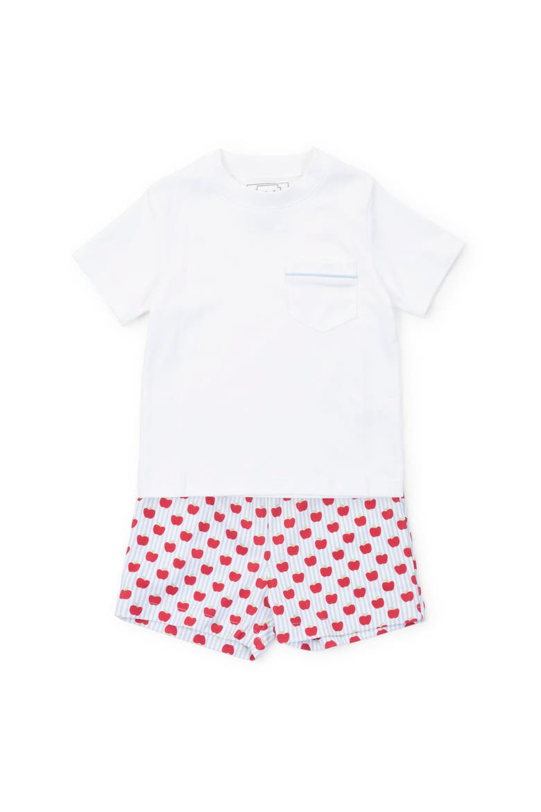 Walker Boys' Short Set, Main, color, Schoolhouse Apples Blue