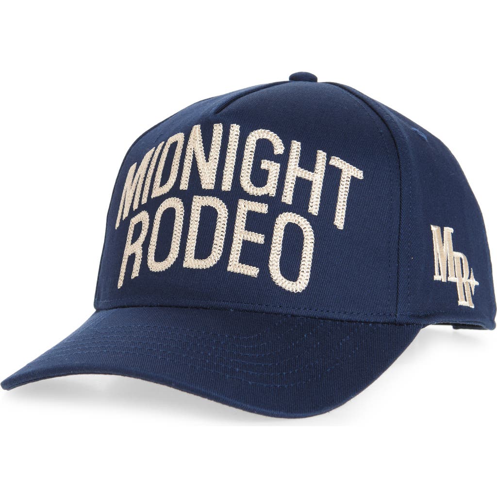 Midnight Rodeo Ffa Chain Stitch Baseball Cap In Antique White And Navy