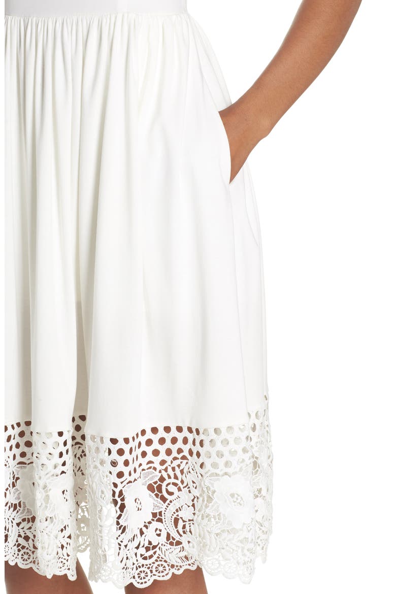 Salerno Lace Trim Jersey Dress, Alternate, color, SUMMER WHITE/ SUMMER WHITE