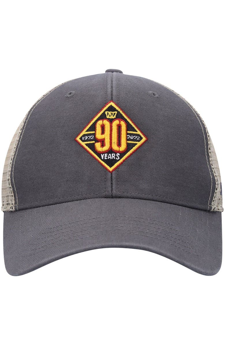 '47 Men's '47  Charcoal/Natural Washington Commanders 90th Season MVP Trucker Snapback Hat, Alternate, color, Charcoal