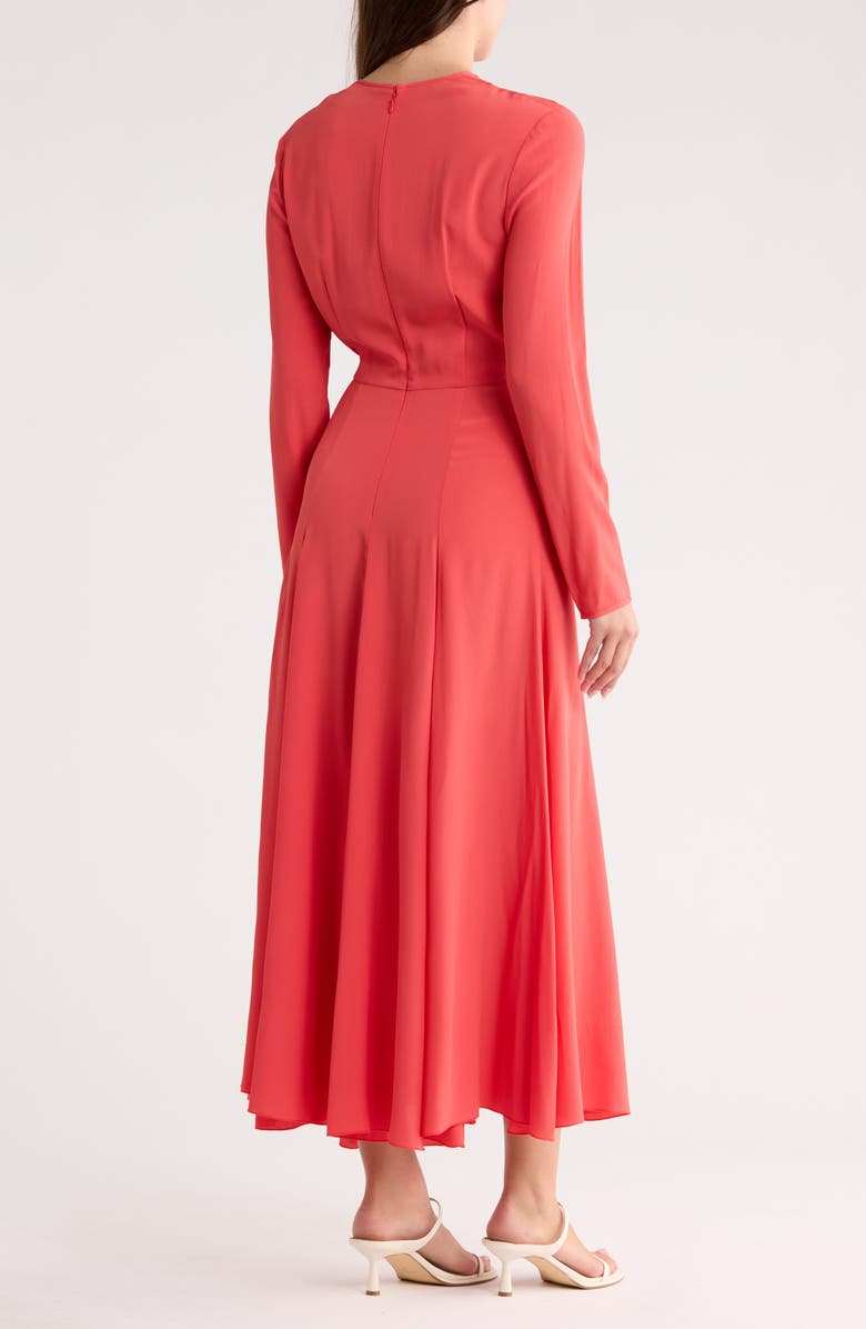Longchamp Tie Neck Dress, Alternate, color, Goji