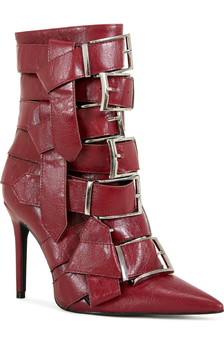 AZALEA WANG Alcetas Buckle Bootie, Main, color, Red