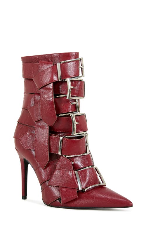 Azalea Wang Alcetas Buckle Bootie In Red