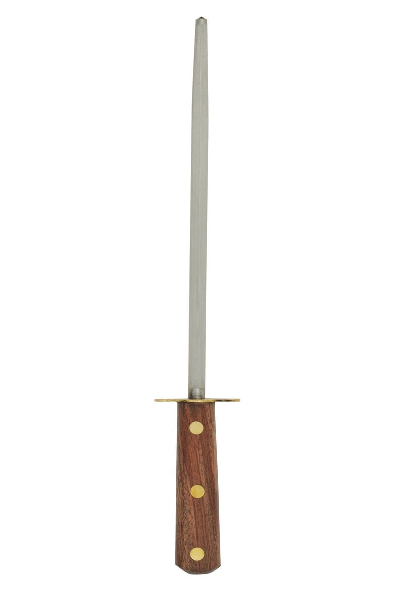 Gingko Flatware Golden Eagle Sharpening Steel, Main, color, SILVER/ BROWN