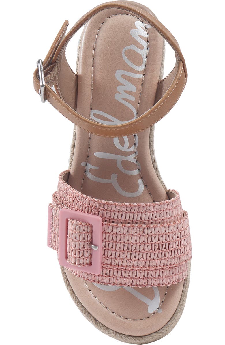 Sam Edelman Kids' Lucia Espadrille Ankle Strap Platform Wedge Sandal, Alternate, color, Pink