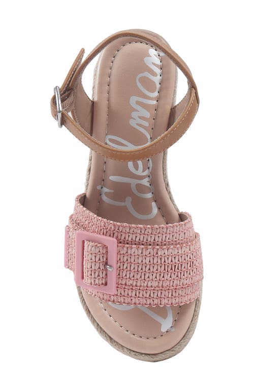 Shop Sam Edelman Kids' Lucia Espadrille Ankle Strap Platform Wedge Sandal In Pink