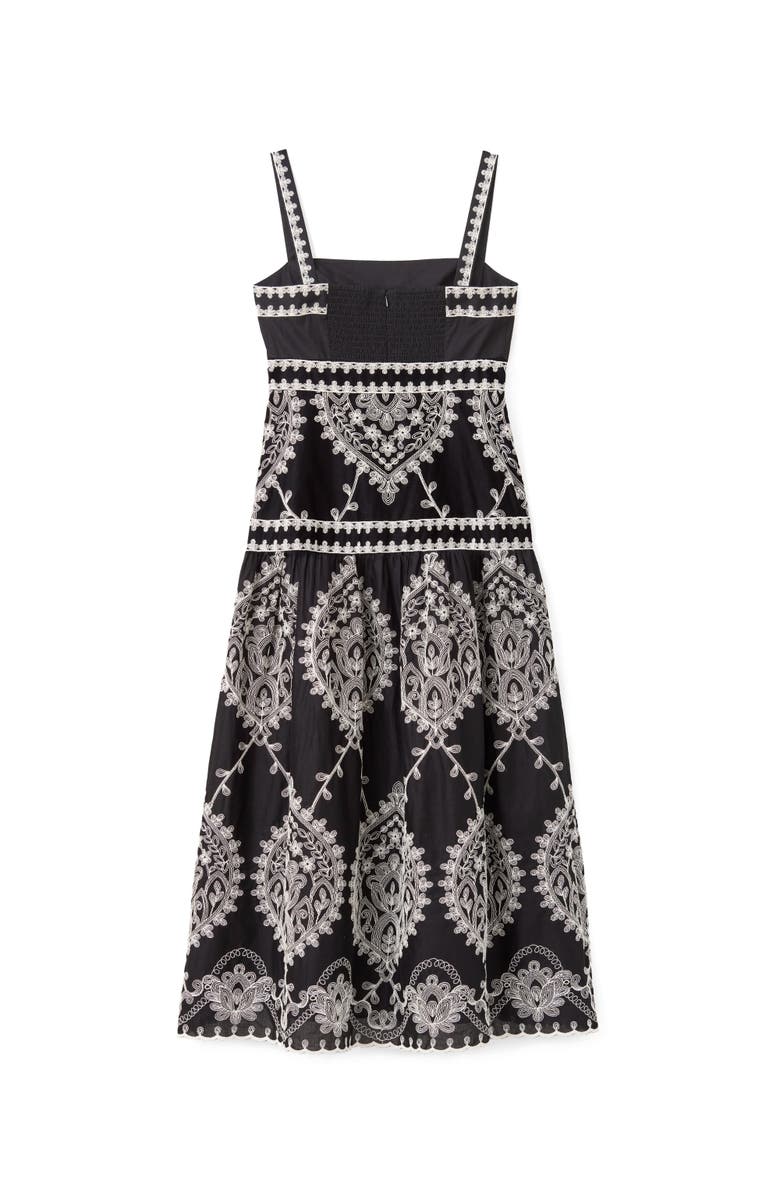 Cartolina Adair Embroidery Midi Dress, Alternate, color, Noir