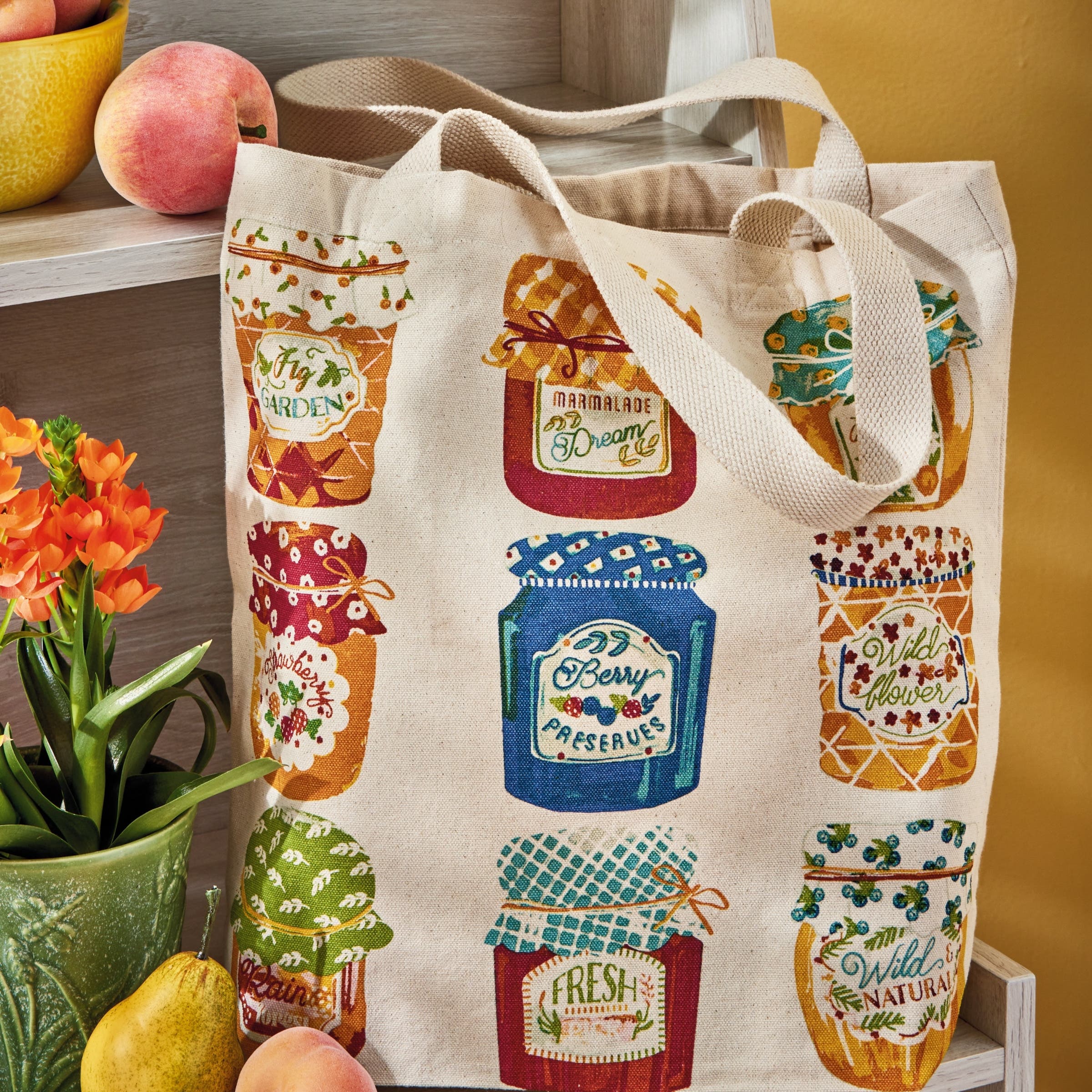 tag Jam Jar Tote Multi Cotton Summer, Alternate, color, Multicolored