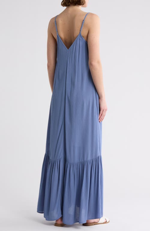 Shop Melrose And Market Gauze Tiered Maxi Dress In Blue Beyond