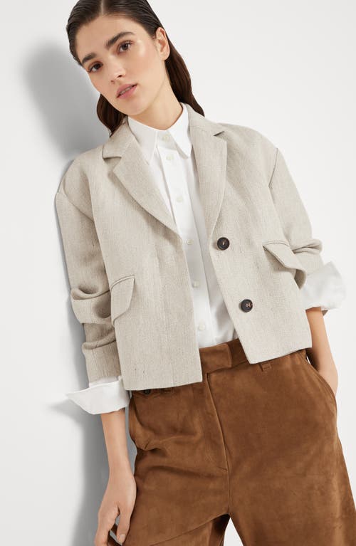 Brunello Cucinelli Outerwear With Monili In Cool Beige