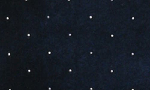 Lush Off The Shoulder Long Sleeve Rhinestone Velvet Minidress In Blue