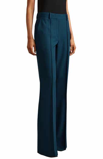 Reiss Jade Pintuck Stretch Wool Blend Wide Leg Pants
