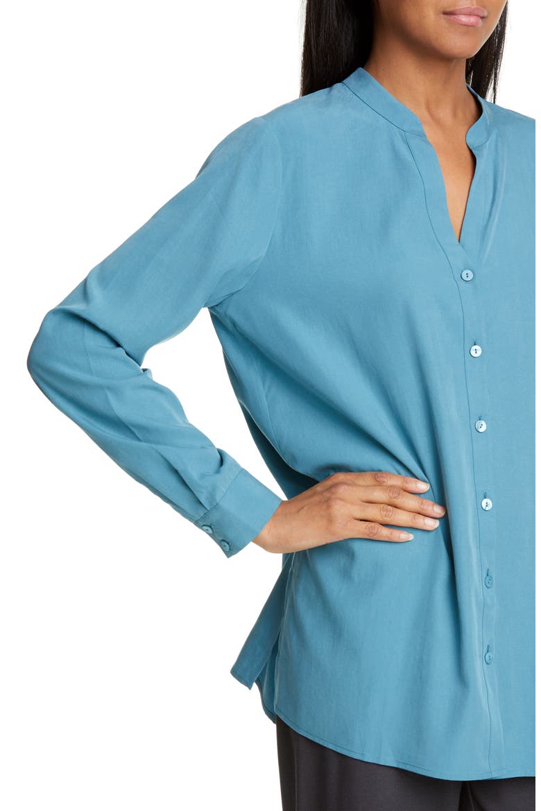 Mandarin Collar Shirt, Alternate, color, RIVER