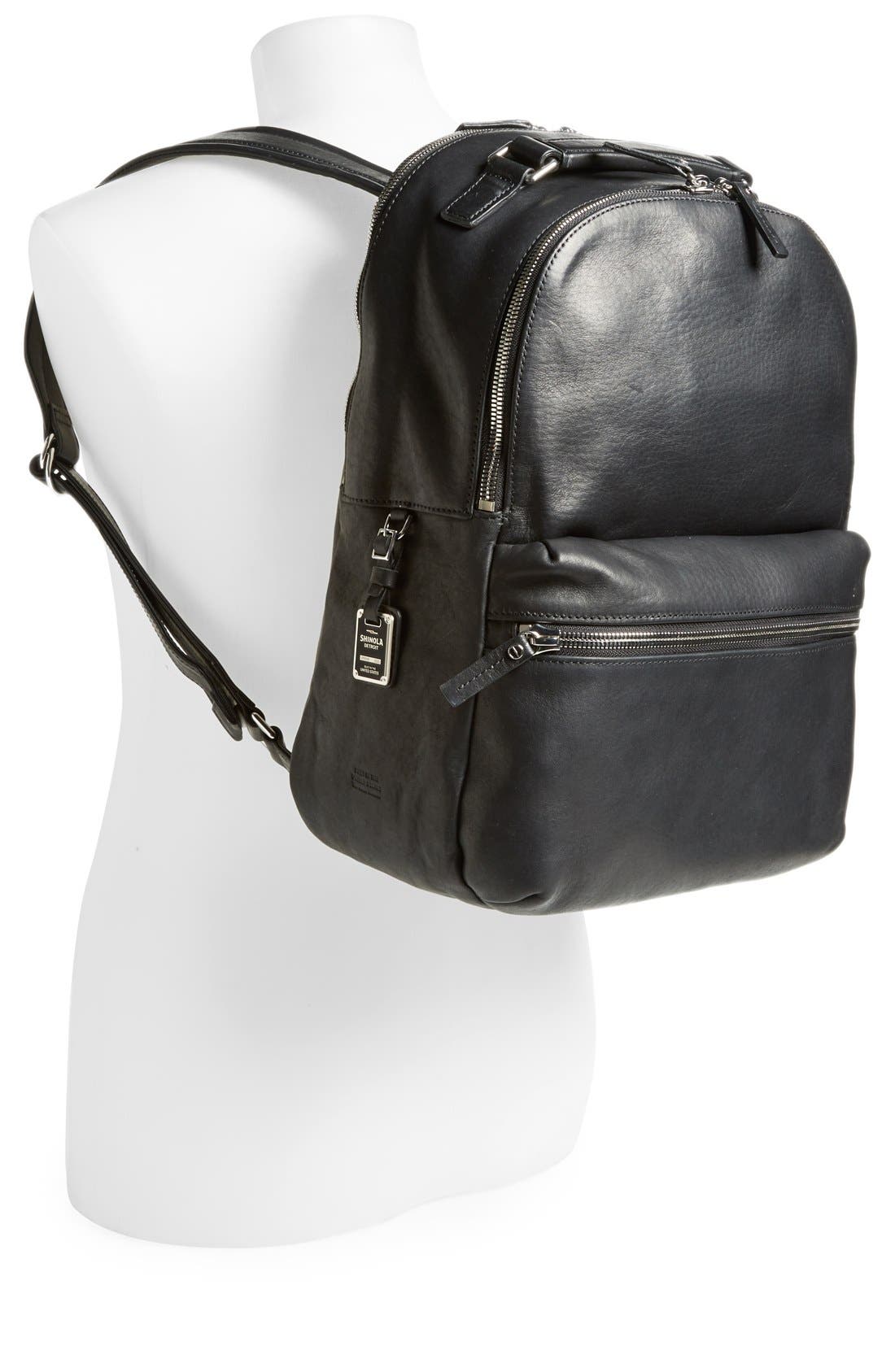 Shinola Runwell Leather Laptop Backpack, Alternate, color, 