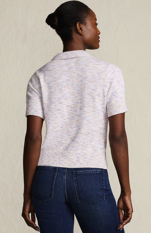 Lands' End Cotton Blend Short Sleeve Polo Sweater In Multi