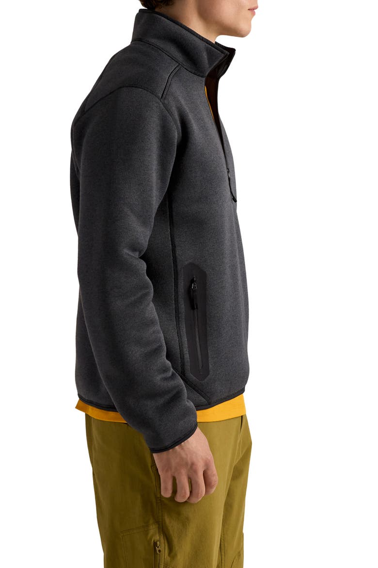 Covert Half Zip Fleece Pullover, Alternate, color, BLACK HEATHER