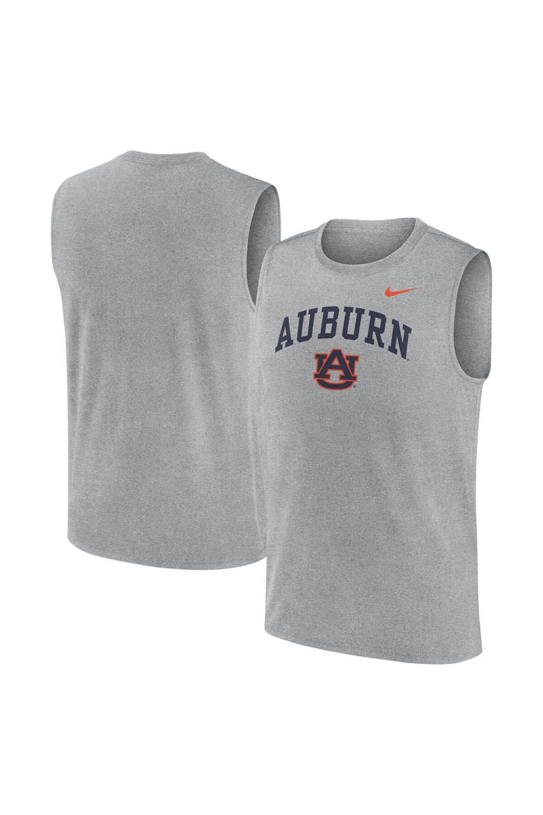 Men's Nike Heather Gray Auburn Tigers Primetime Legend Arch Dri-FIT Muscle Tank Top, Main, color, Heather Gray