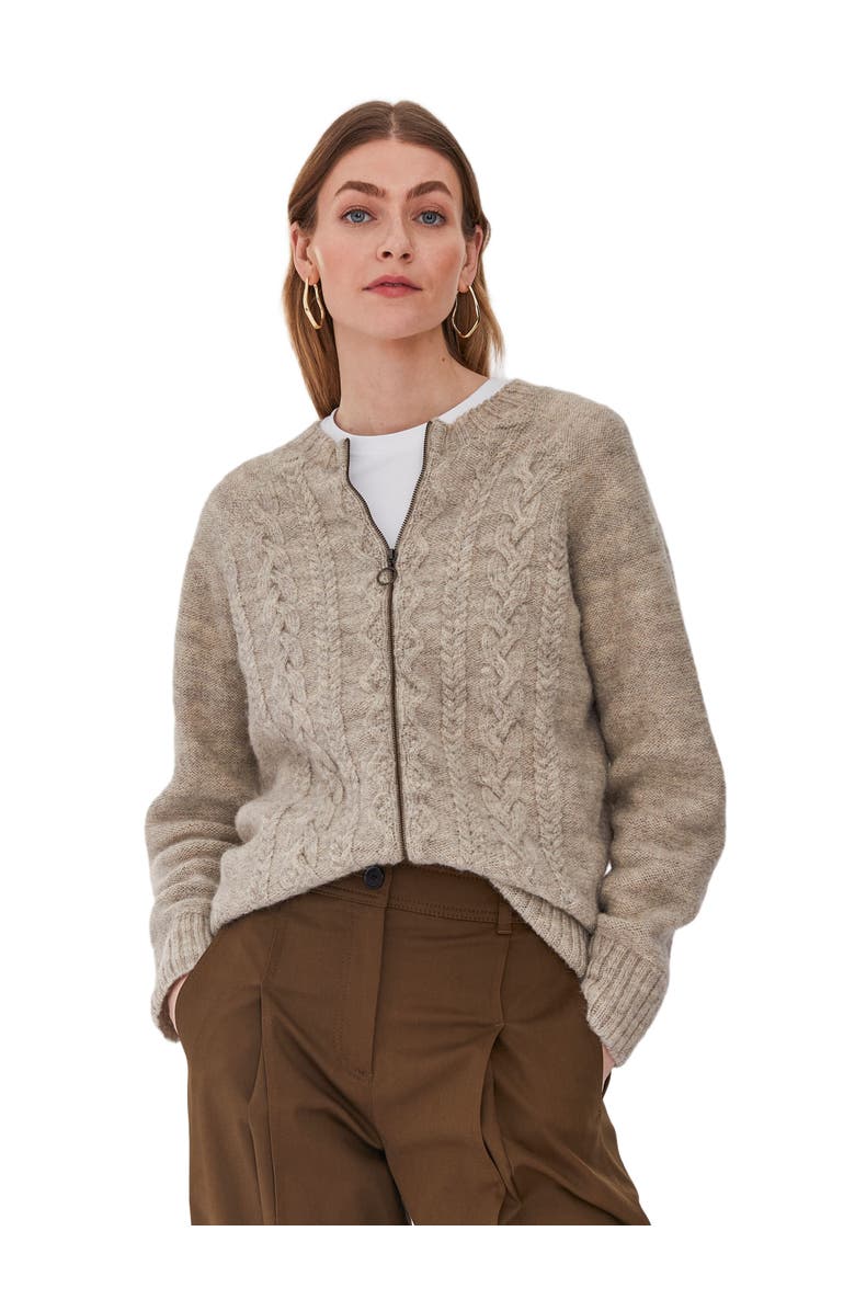 Celtic & Co. Wool Cable Zip Cardigan, Main, color, 