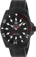 Gucci Dive Automatic Rubber Strap Watch, 40mm