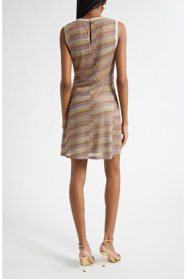Liora Metallic Chevron Stripe Dress, Alternate, color, MULTI LUREX KNIT