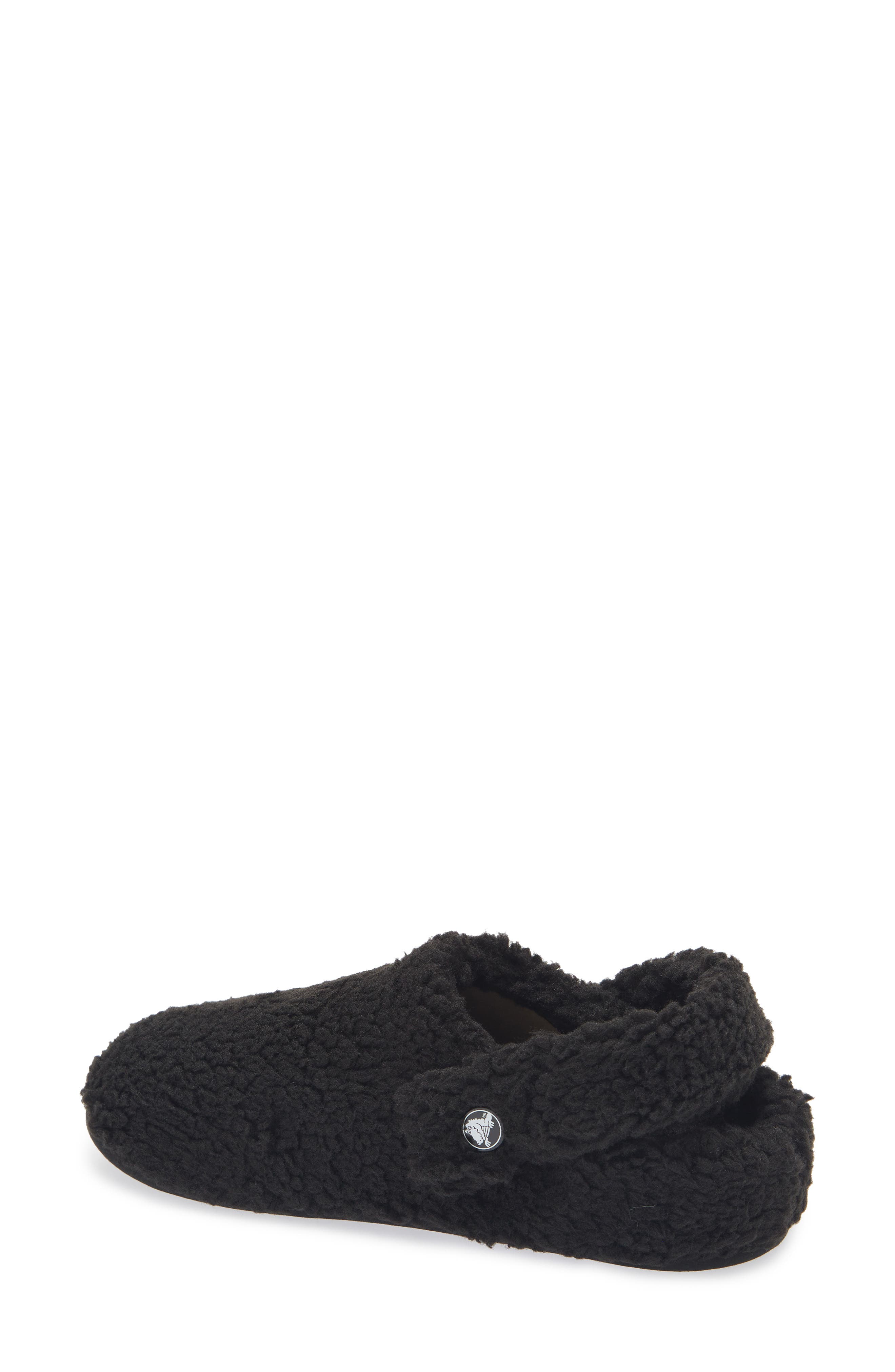 CROCS Classic Cozzzy Faux Fur Slipper Clog, Alternate, color, Black