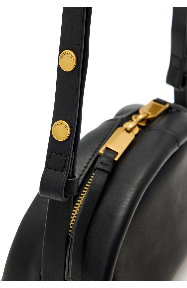 AllSaints Rosalie Arc Crossbody Bag, Alternate, color, Black