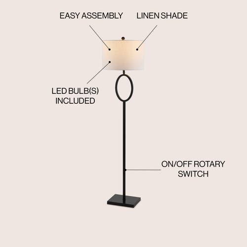 Jonathan Y April 61" Metal Modern Contemporary Led Floor Lamp In Oil Rubbed Bronze